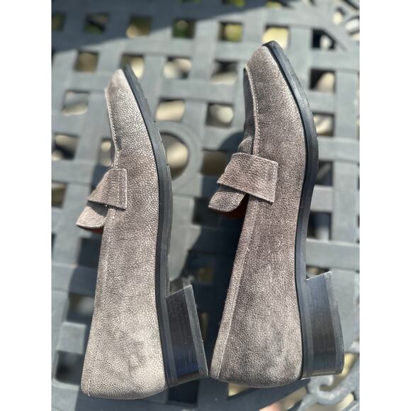 Aquatalia Suede Loafers Women’s 6.5 Gray Made in Italy Slip-On - Picture 5 of 7